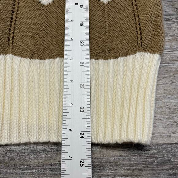 Vintage‎ 70s Whistle Stop Zig Zag Striped Womens M V-Neck Acrylic Knit Sweater - Picture 6 of 8